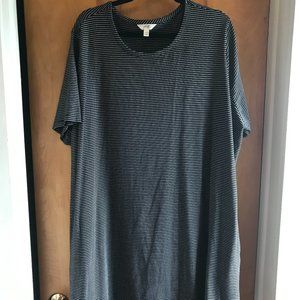 3/$15 - Terra & Sky Women's Plus Sz 3X Black & White Striped Dress or Tunic